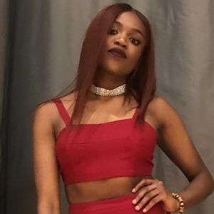 Fashion Nova Burgundy Two Piece Set (Small)